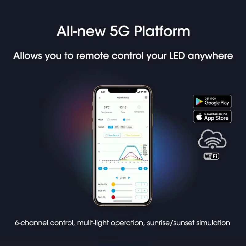 A8 Pro Blue 215W AC 110-240V W - огляд і ціна Marine Aquarium App