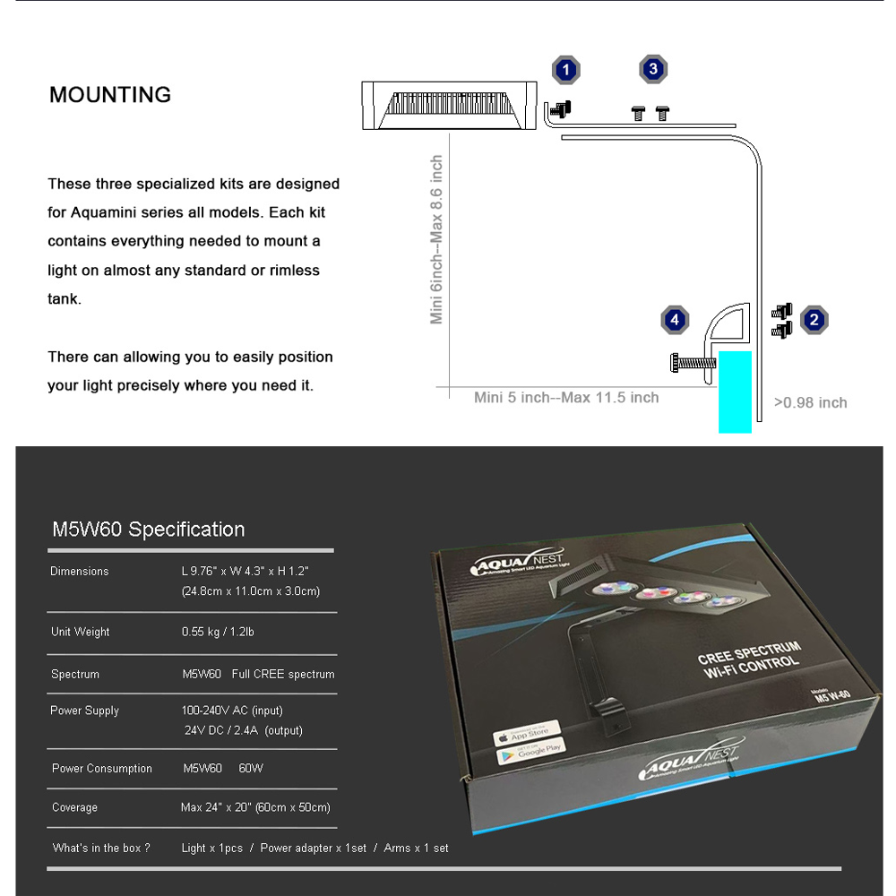 AQUANEST LED Aquarium Light T3 - огляд і ціна Marine Aquarium Temperature